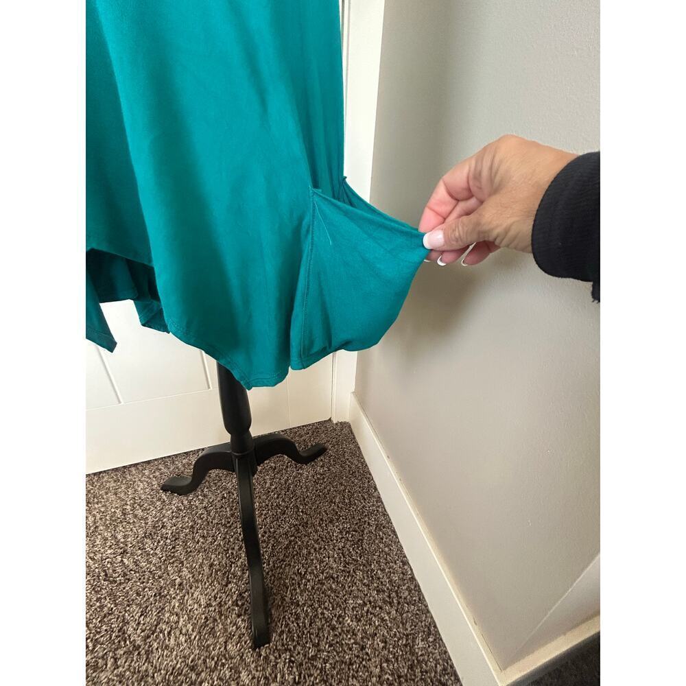 Voll Short Sleeved Side Pockets Tunic Top Teal Green Size 1X - Picture 3 of 8